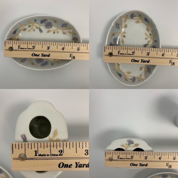 San Francisco Glory Floral Porcelain Toothbrush Holder Trinket Tray/Soap Dish - Picture 10 of 12